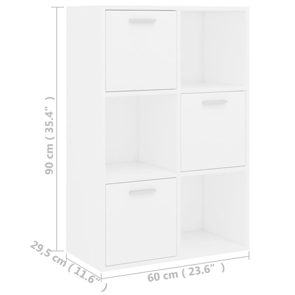 Modern Wooden Home Storage Cabinet Bookcase With 3 Doors & Shelves Wood
