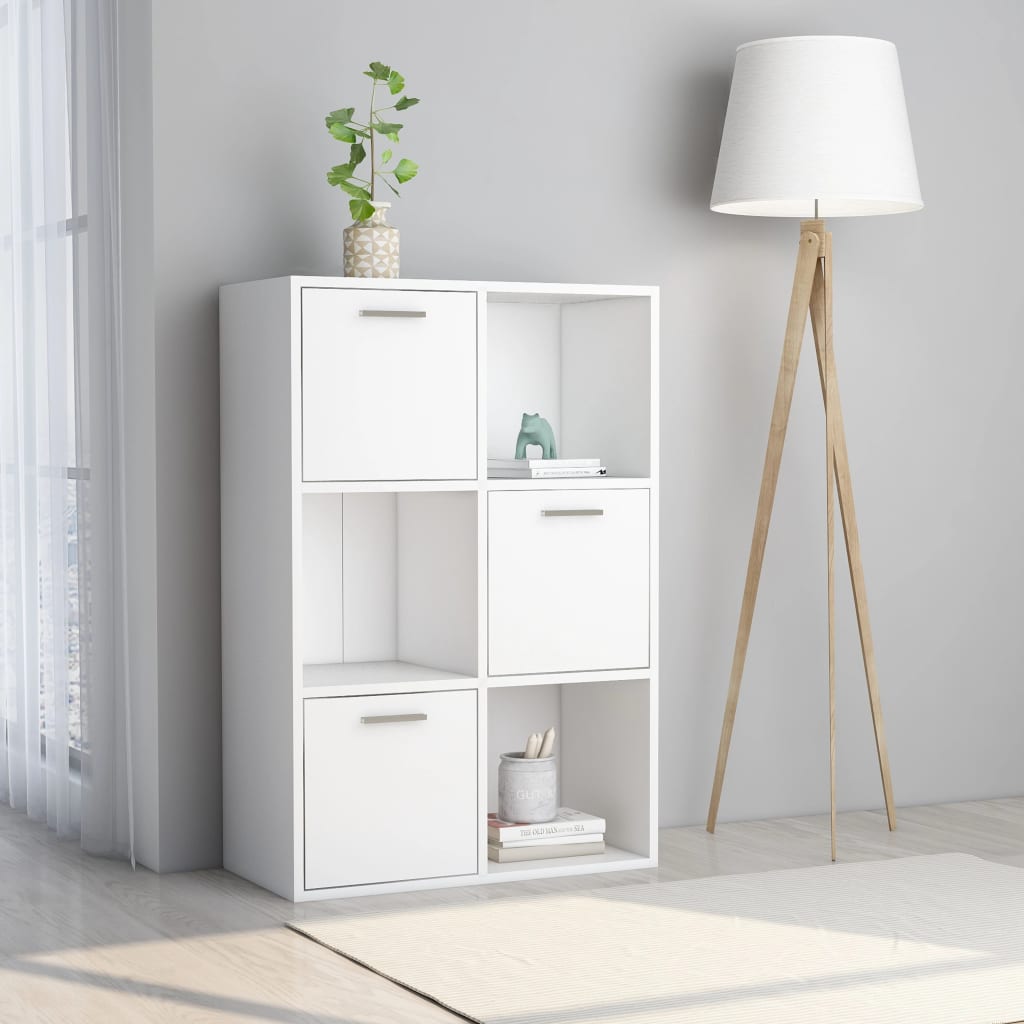 Modern Wooden Home Storage Cabinet Bookcase With 3 Doors & Shelves Wood