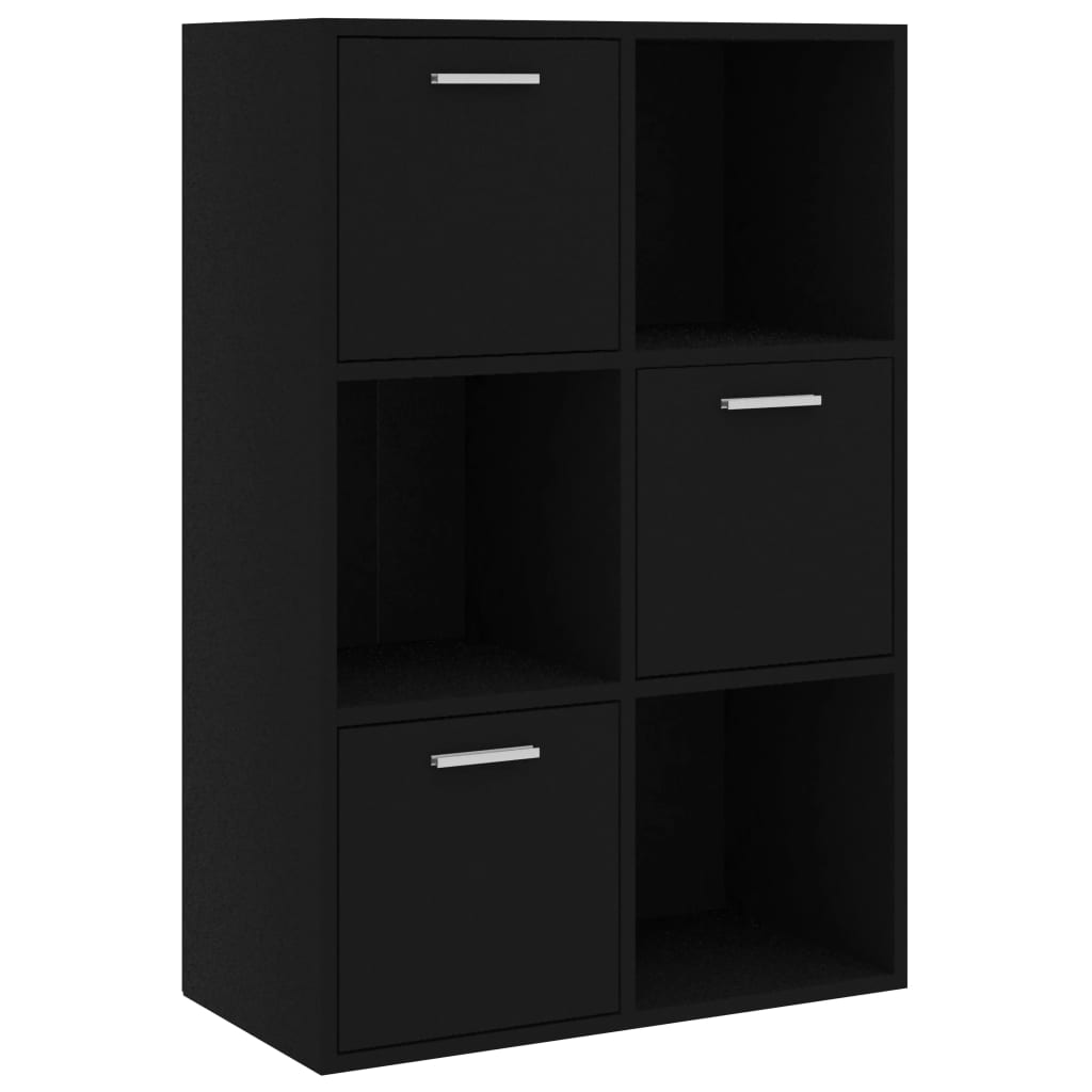 Modern Wooden Home Storage Cabinet Bookcase With 3 Doors & Shelves Wood