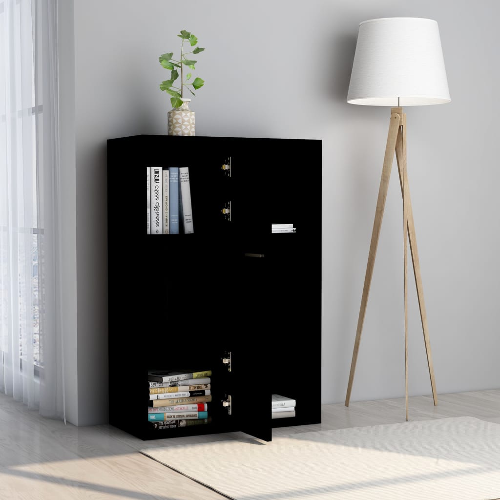 Modern Wooden Home Storage Cabinet Bookcase With 3 Doors & Shelves Wood