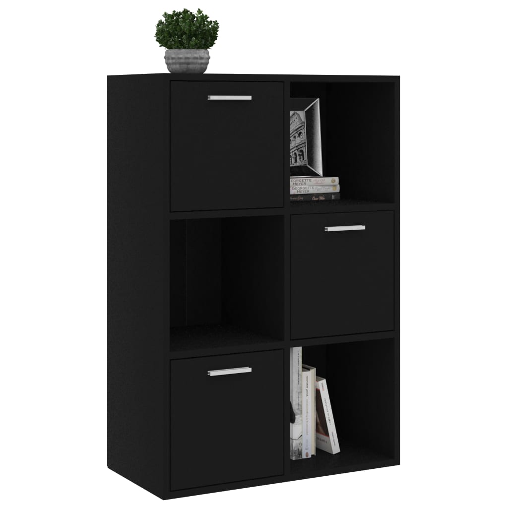Modern Wooden Home Storage Cabinet Bookcase With 3 Doors & Shelves Wood
