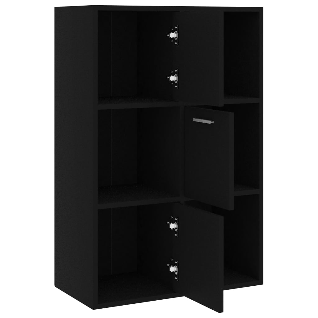 Modern Wooden Home Storage Cabinet Bookcase With 3 Doors & Shelves Wood