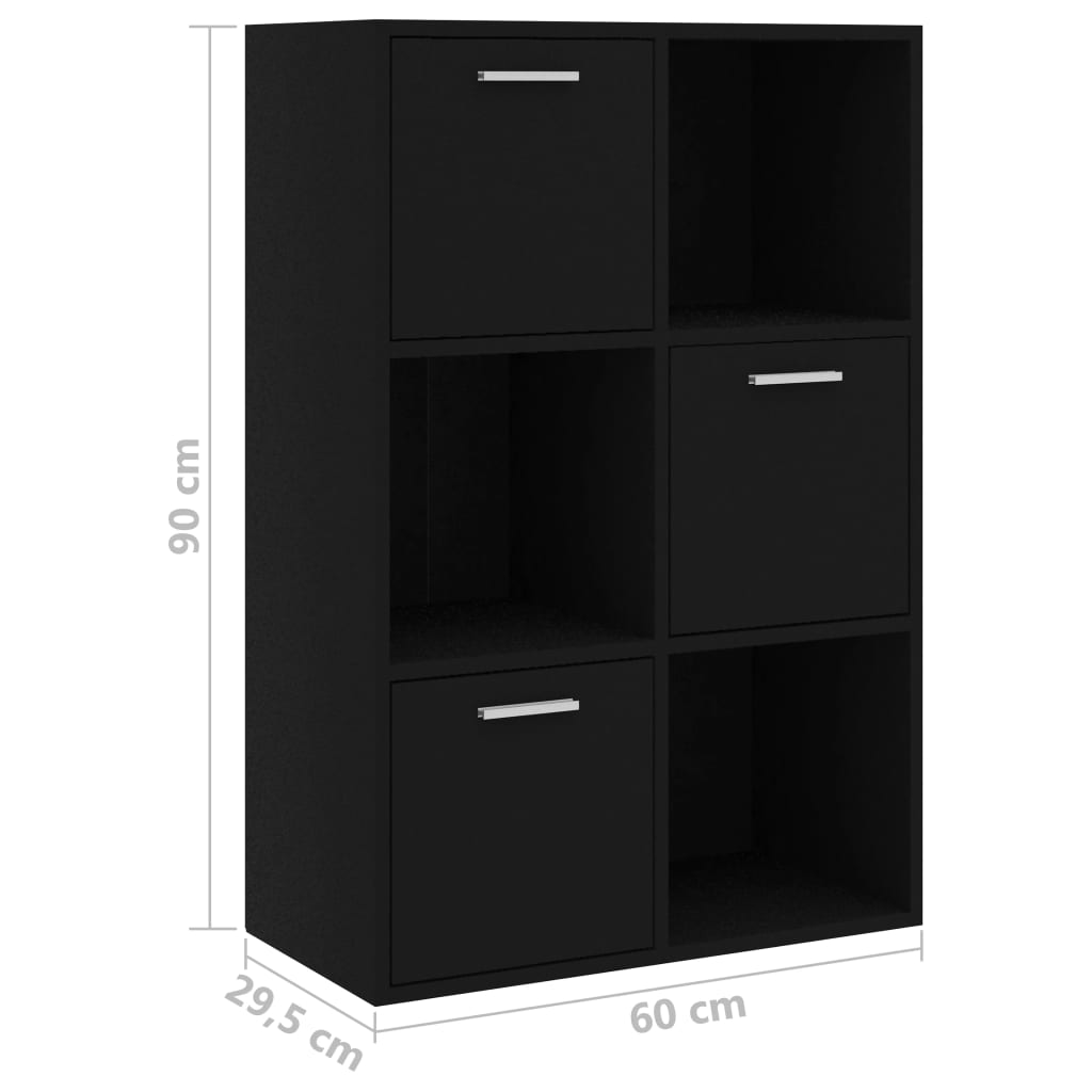 Modern Wooden Home Storage Cabinet Bookcase With 3 Doors & Shelves Wood