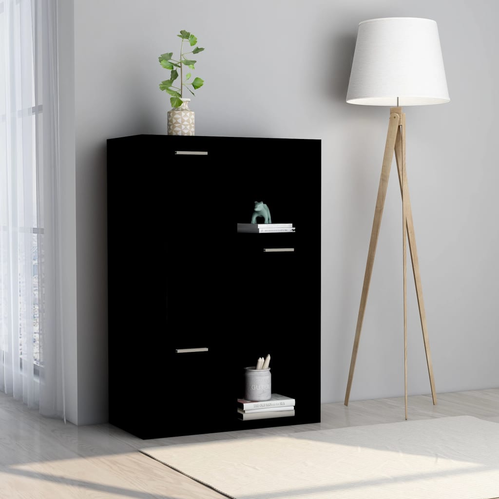 Modern Wooden Home Storage Cabinet Bookcase With 3 Doors & Shelves Wood