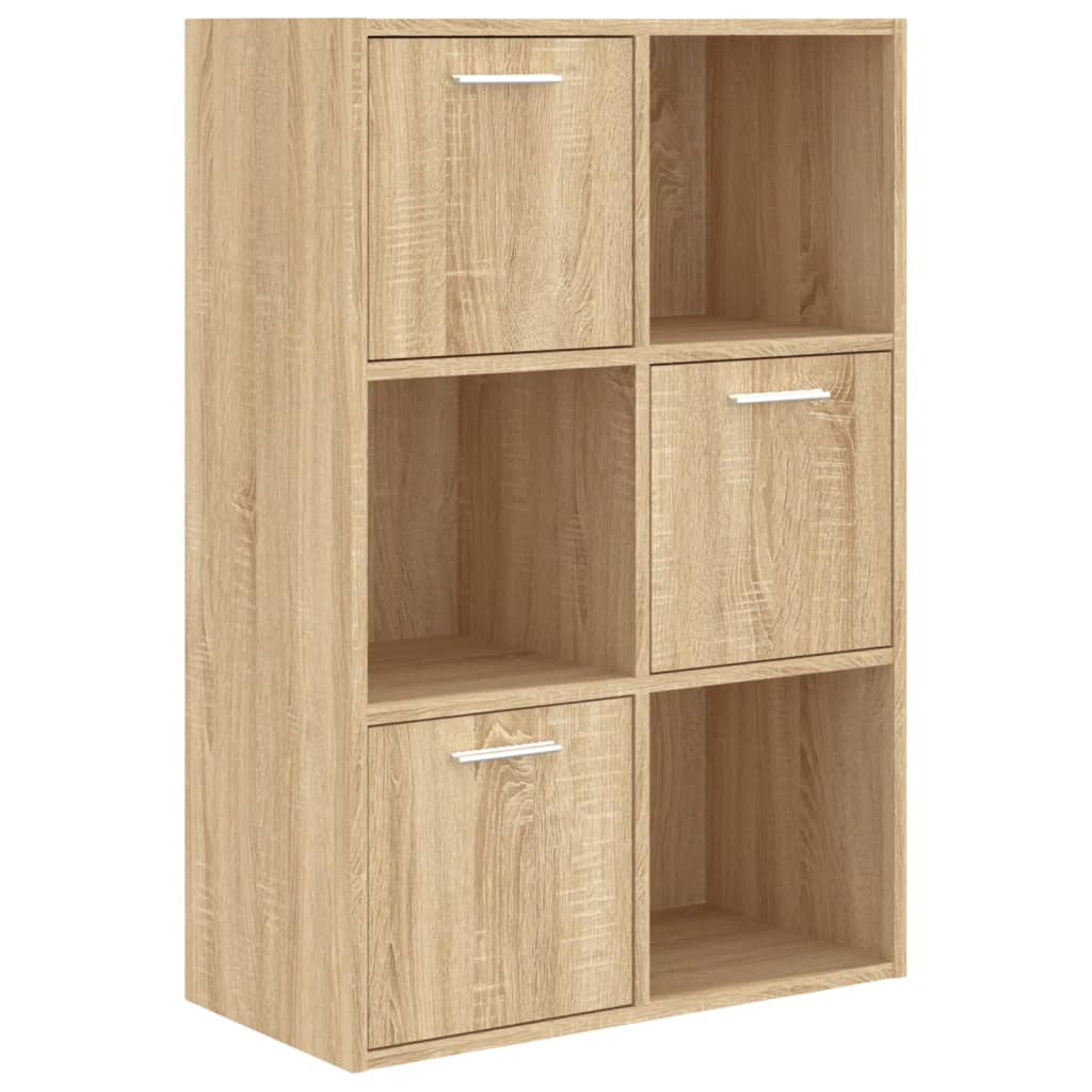 Modern Wooden Home Storage Cabinet Bookcase With 3 Doors & Shelves Wood