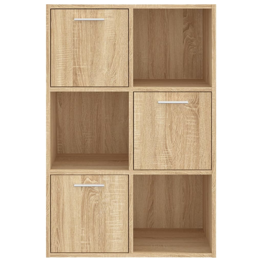 Modern Wooden Home Storage Cabinet Bookcase With 3 Doors & Shelves Wood
