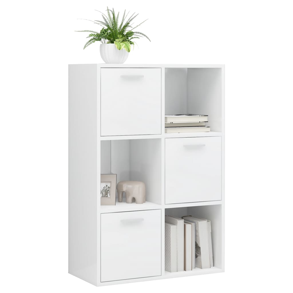 Modern Wooden Home Storage Cabinet Bookcase With 3 Doors & Shelves Wood