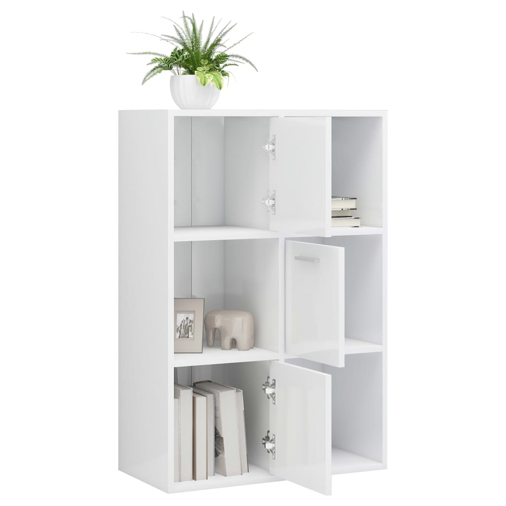 Modern Wooden Home Storage Cabinet Bookcase With 3 Doors & Shelves Wood