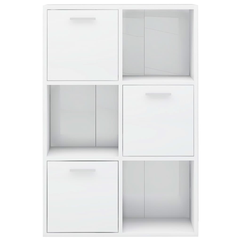 Modern Wooden Home Storage Cabinet Bookcase With 3 Doors & Shelves Wood