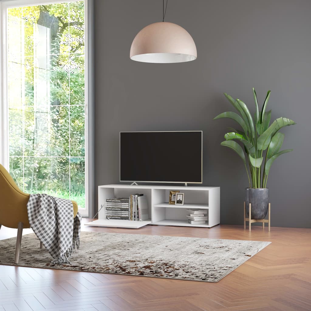 Modern Wooden 47 Inch TV Tele Stand Unit Cabinet With Door & Open Storage