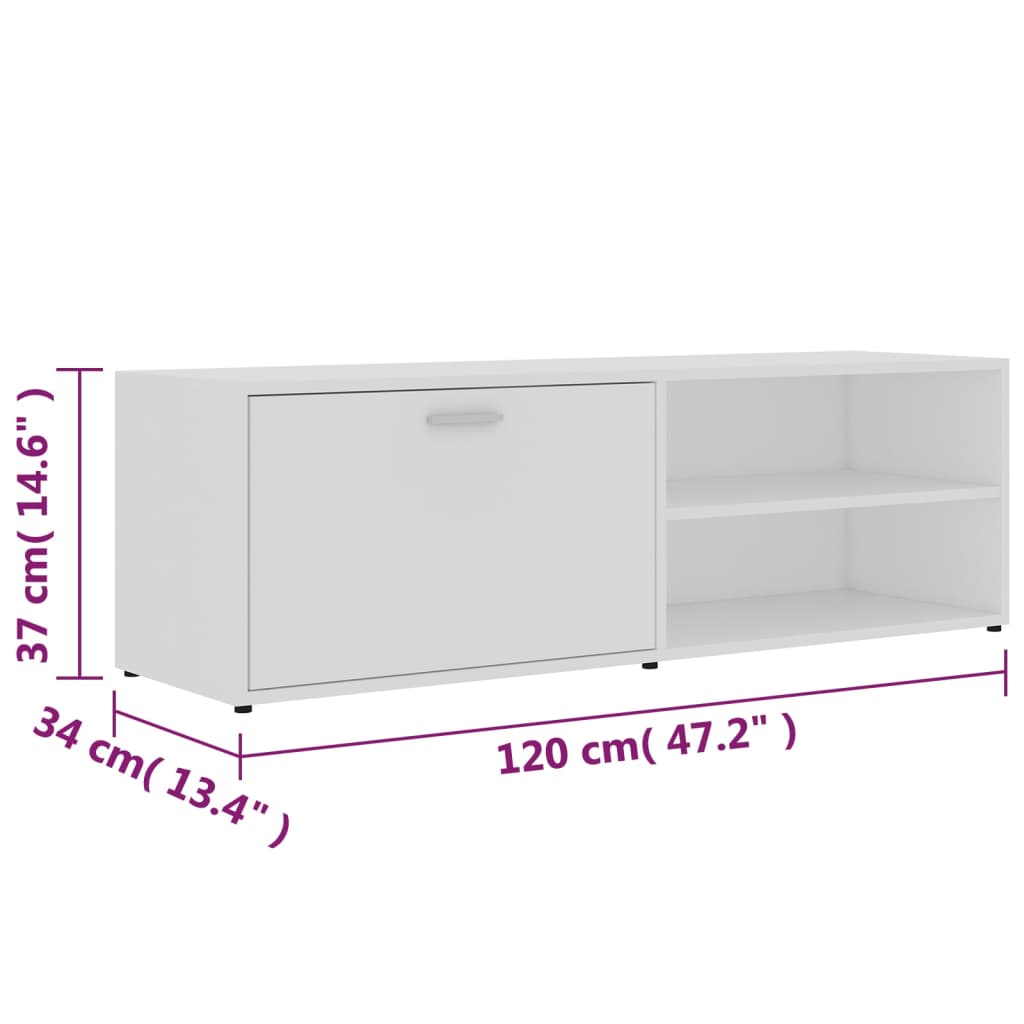 Modern Wooden 47 Inch TV Tele Stand Unit Cabinet With Door & Open Storage