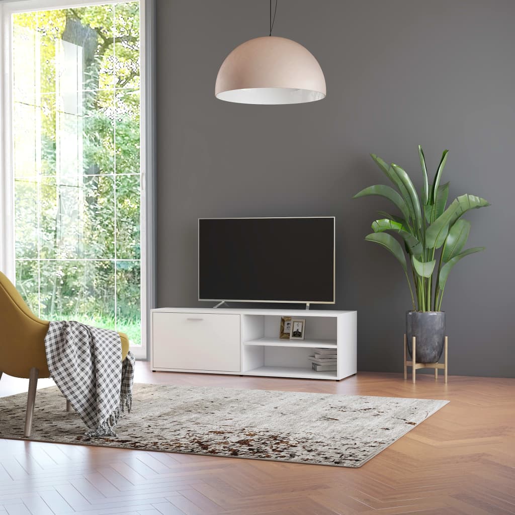 Modern Wooden 47 Inch TV Tele Stand Unit Cabinet With Door & Open Storage
