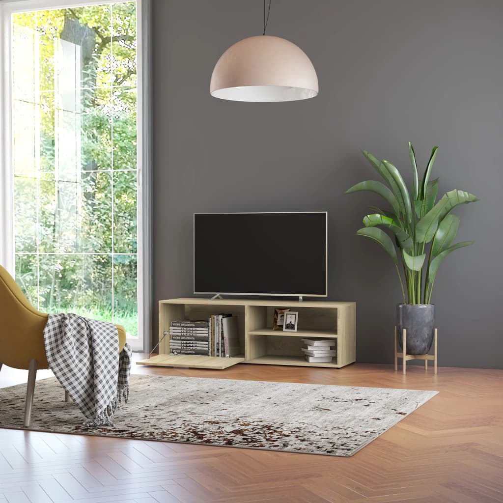 Modern Wooden 47 Inch TV Tele Stand Unit Cabinet With Door & Open Storage
