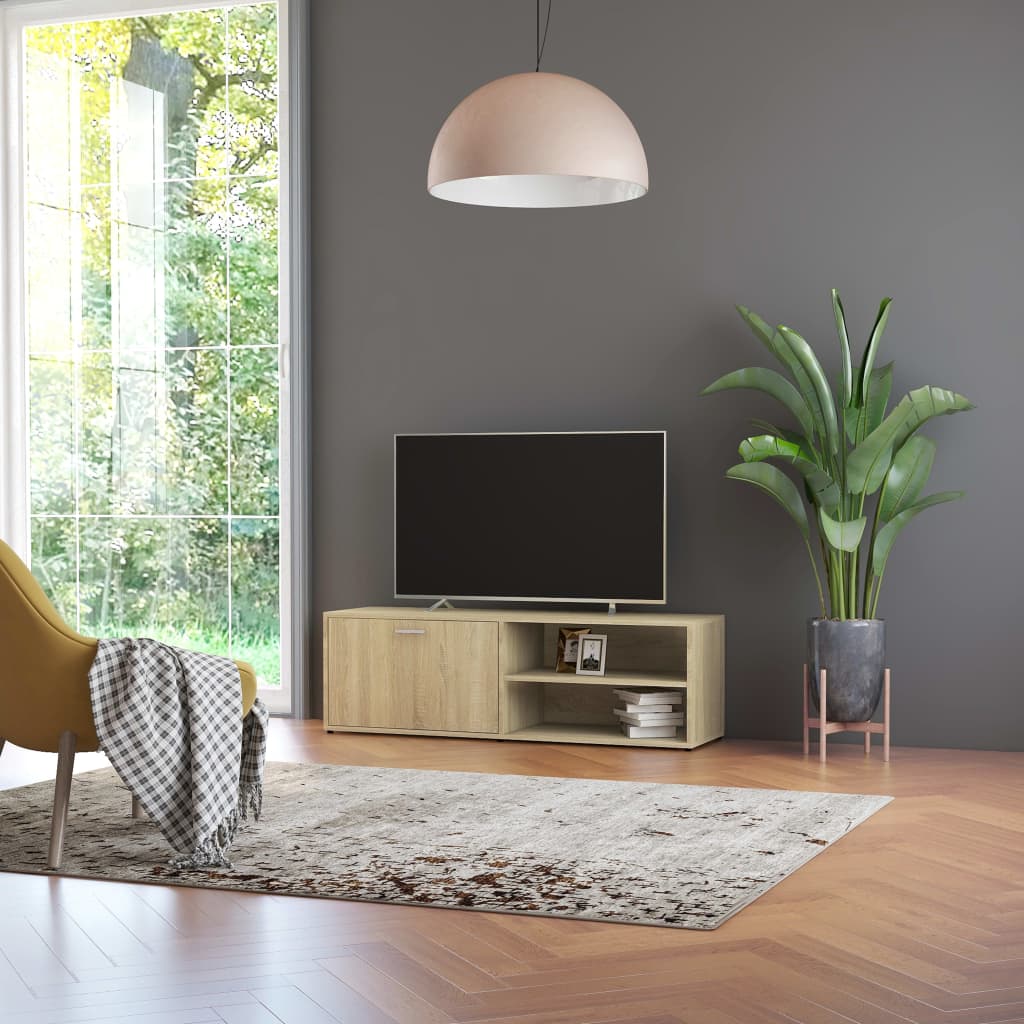 Modern Wooden 47 Inch TV Tele Stand Unit Cabinet With Door & Open Storage