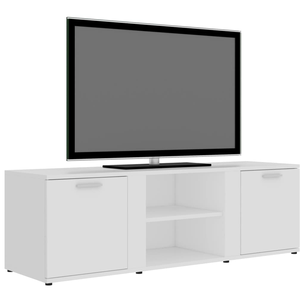 Modern Wooden TV Tele Stand Media Unit Cabinet With 2 Doors & Storage Shelf