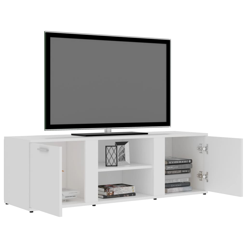 Modern Wooden TV Tele Stand Media Unit Cabinet With 2 Doors & Storage Shelf