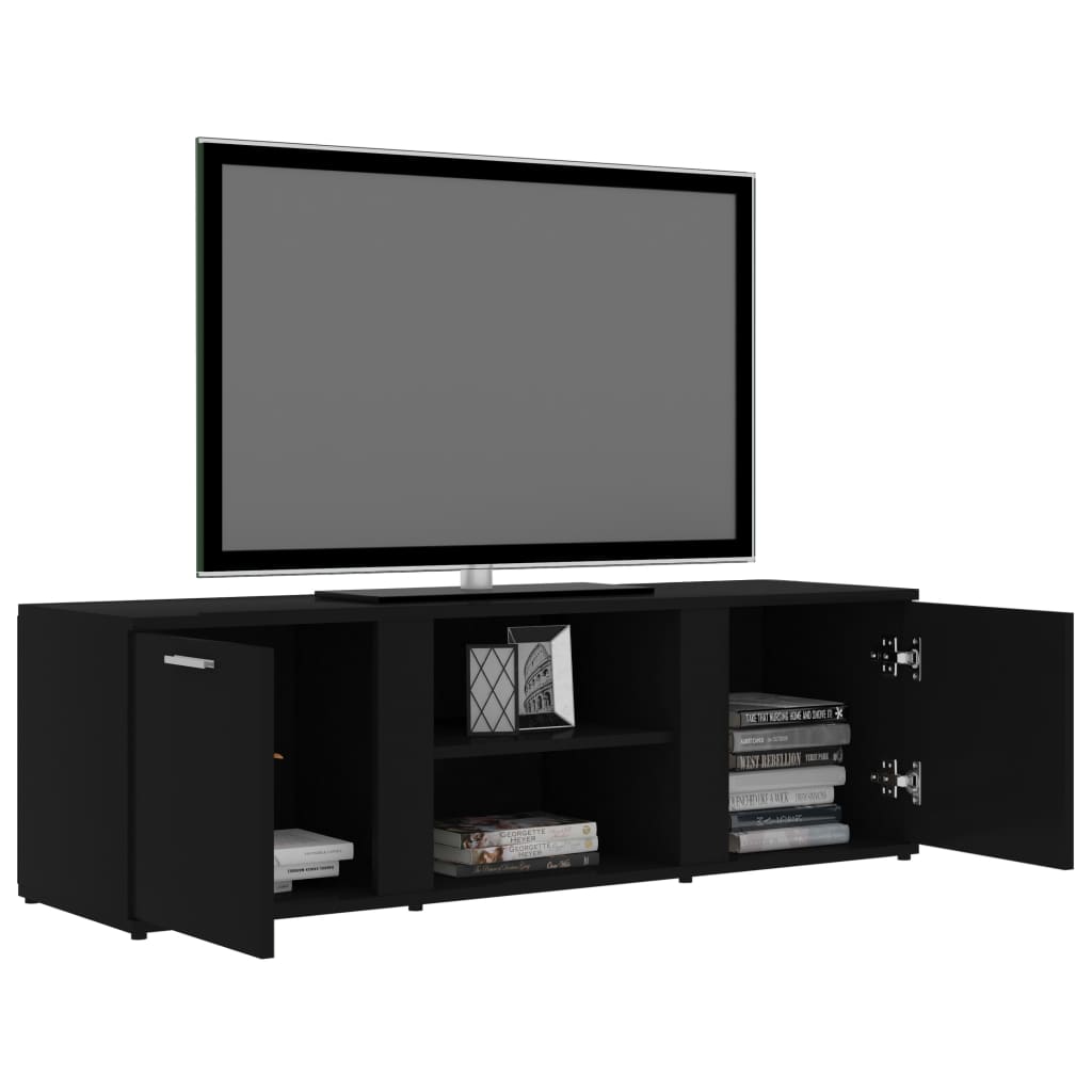 Modern Wooden TV Tele Stand Media Unit Cabinet With 2 Doors & Storage Shelf