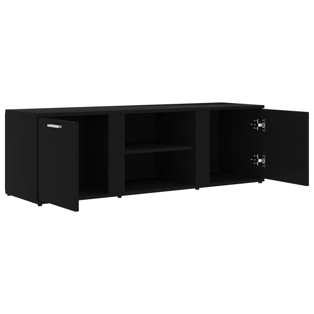 Modern Wooden TV Tele Stand Media Unit Cabinet With 2 Doors & Storage Shelf