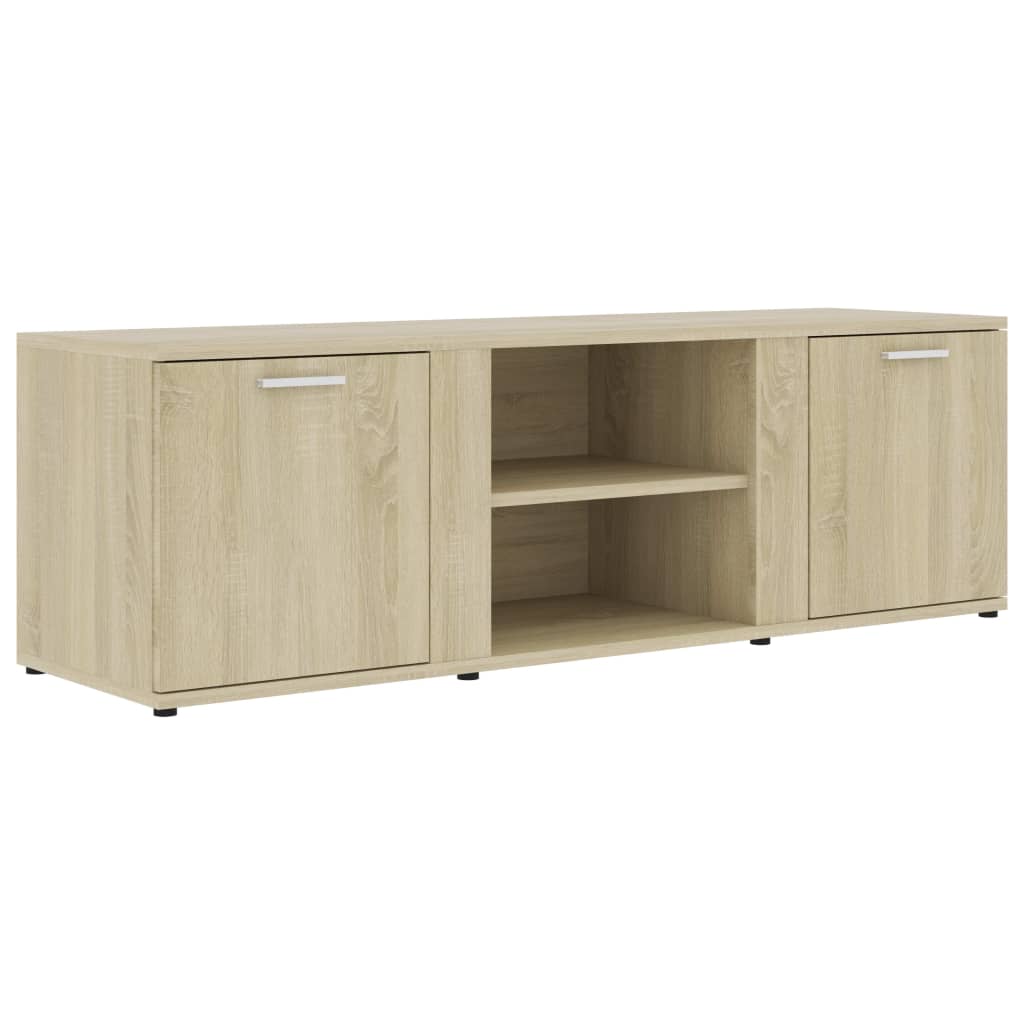 Modern Wooden TV Tele Stand Media Unit Cabinet With 2 Doors & Storage Shelf