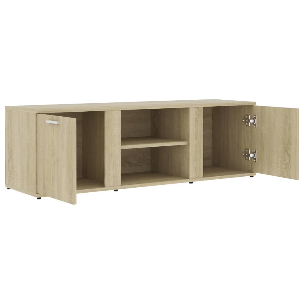 Modern Wooden TV Tele Stand Media Unit Cabinet With 2 Doors & Storage Shelf