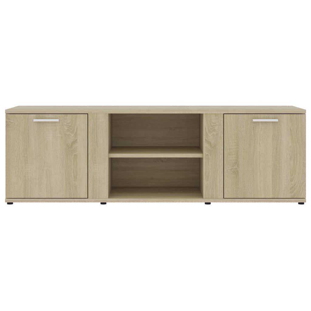 Modern Wooden TV Tele Stand Media Unit Cabinet With 2 Doors & Storage Shelf