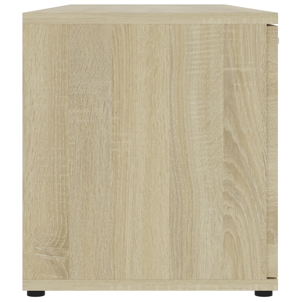 Modern Wooden TV Tele Stand Media Unit Cabinet With 2 Doors & Storage Shelf