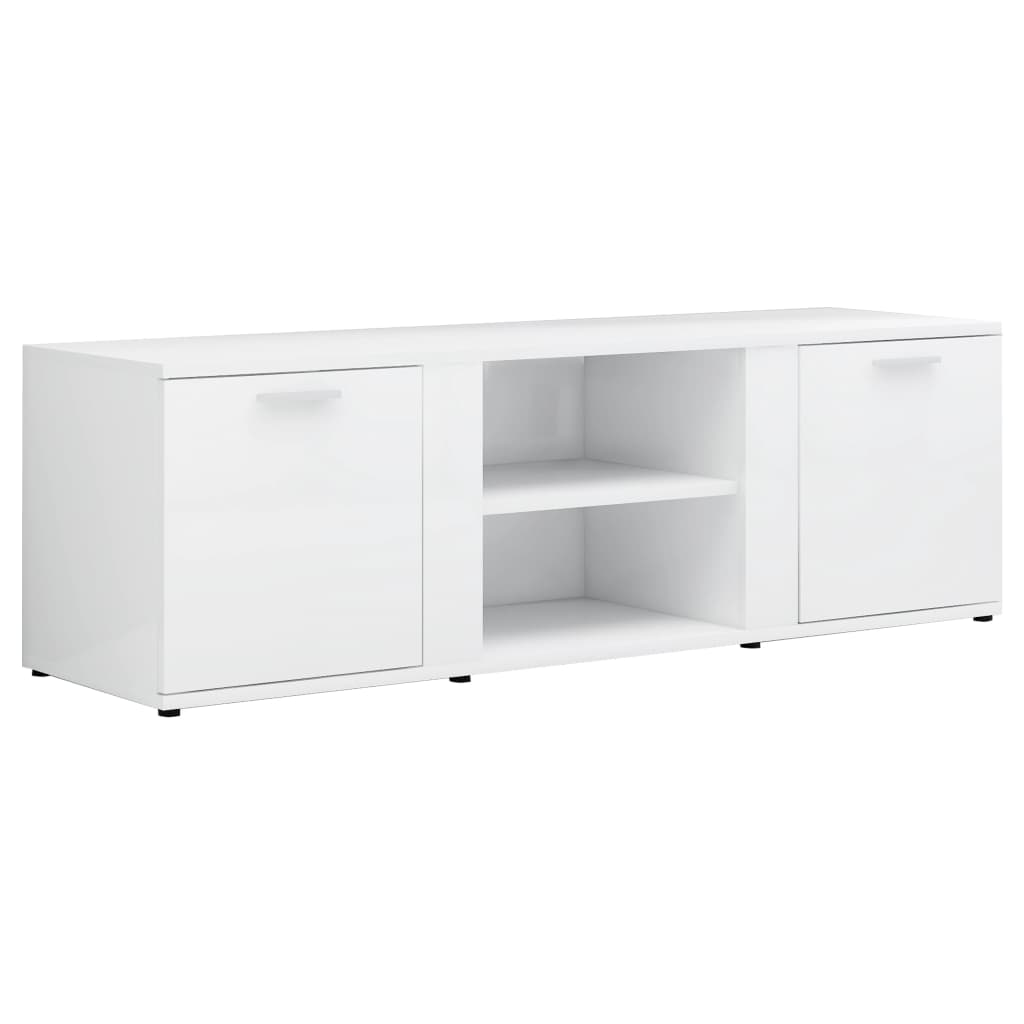 Modern Wooden TV Tele Stand Media Unit Cabinet With 2 Doors & Storage Shelf