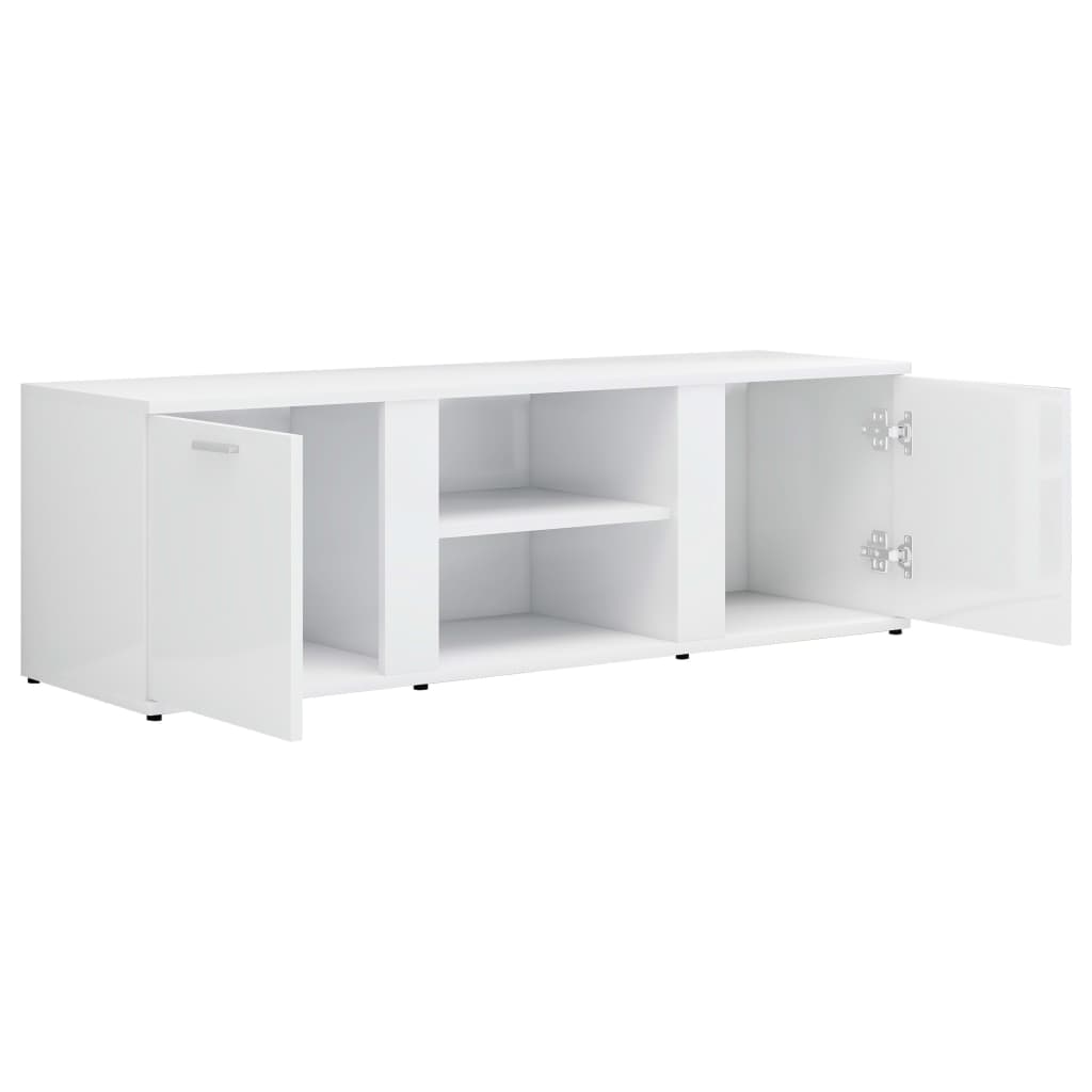 Modern Wooden TV Tele Stand Media Unit Cabinet With 2 Doors & Storage Shelf