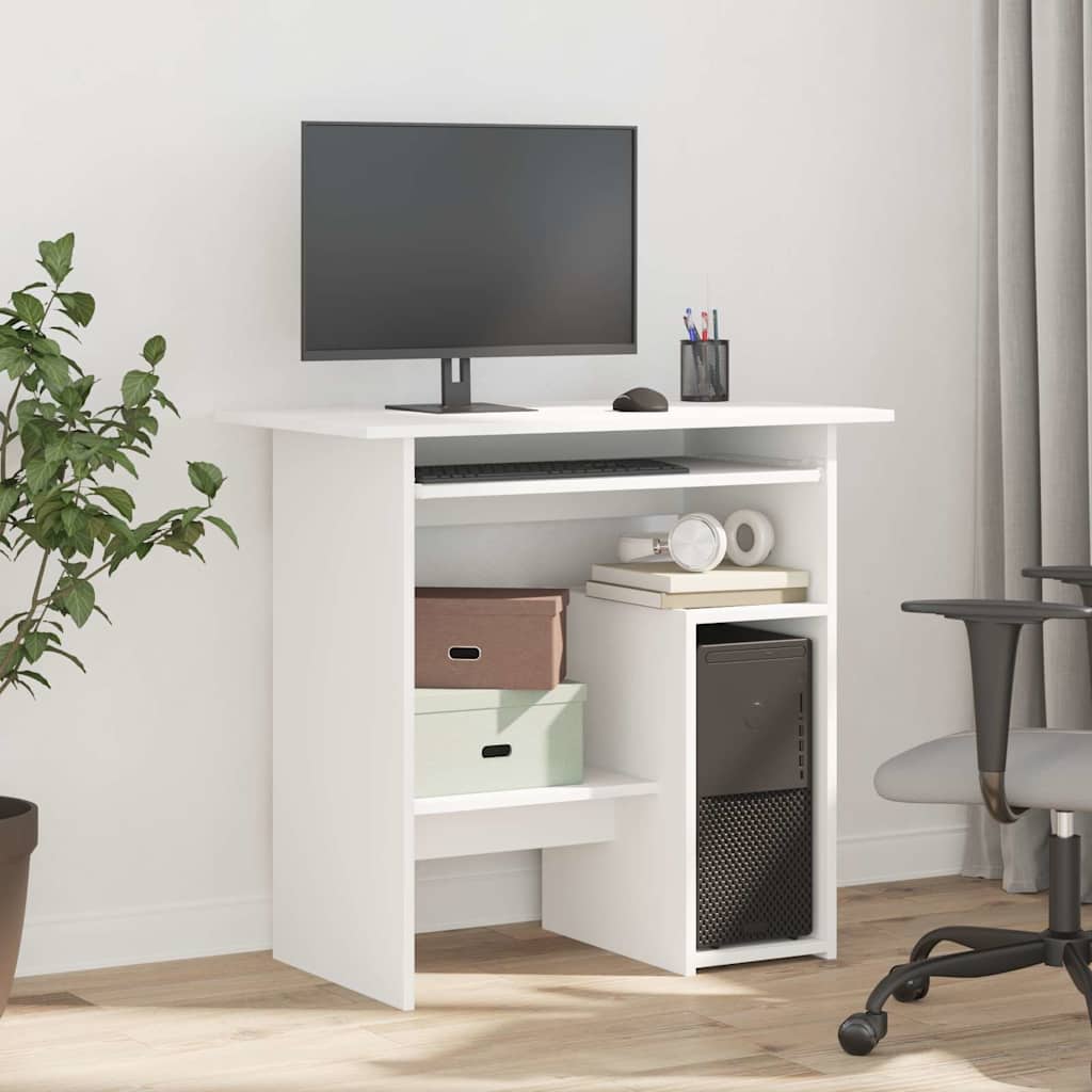 Modern Wooden Home Office Computer Desk Table With Keyboard Tray Storage