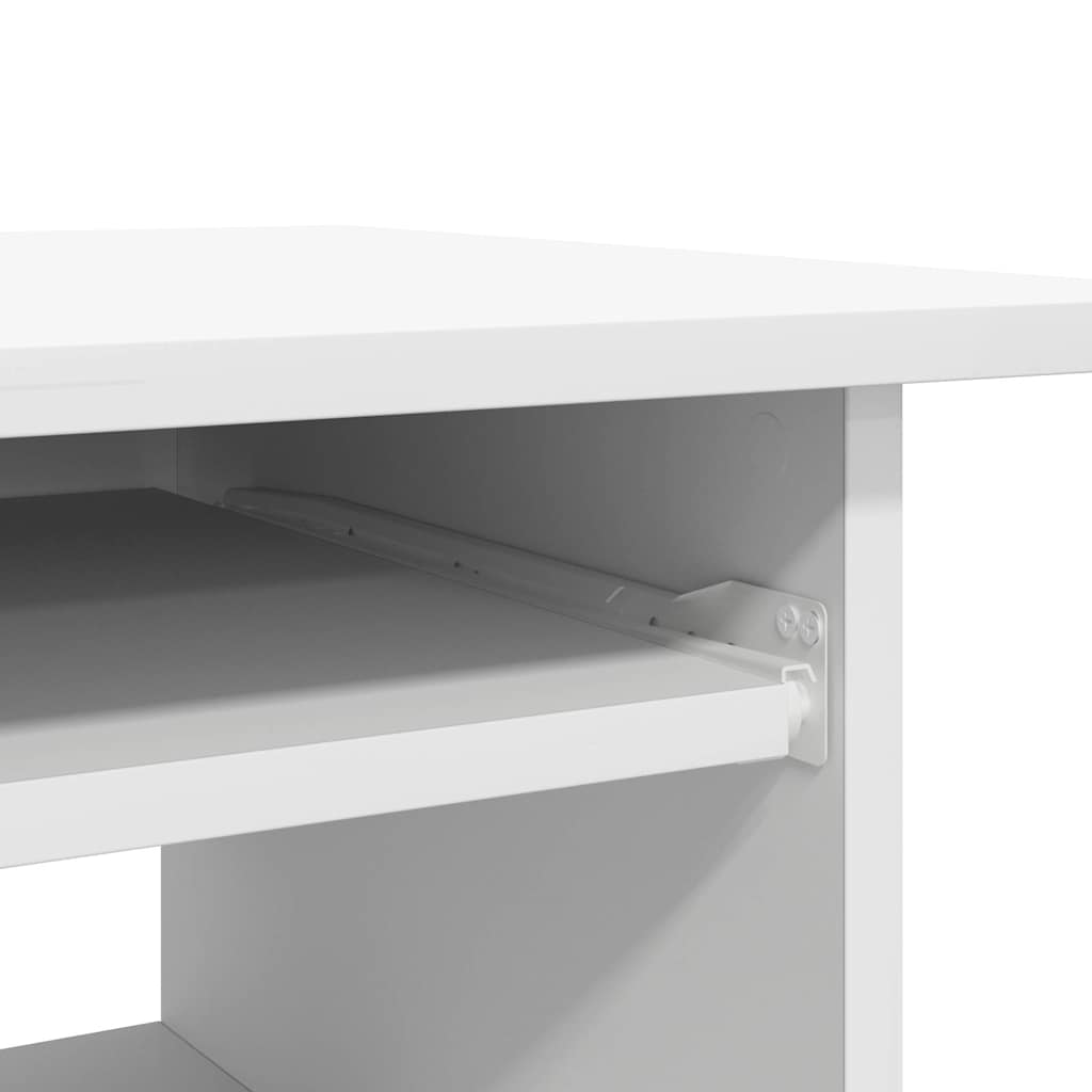 Modern Wooden Home Office Computer Desk Table With Keyboard Tray Storage