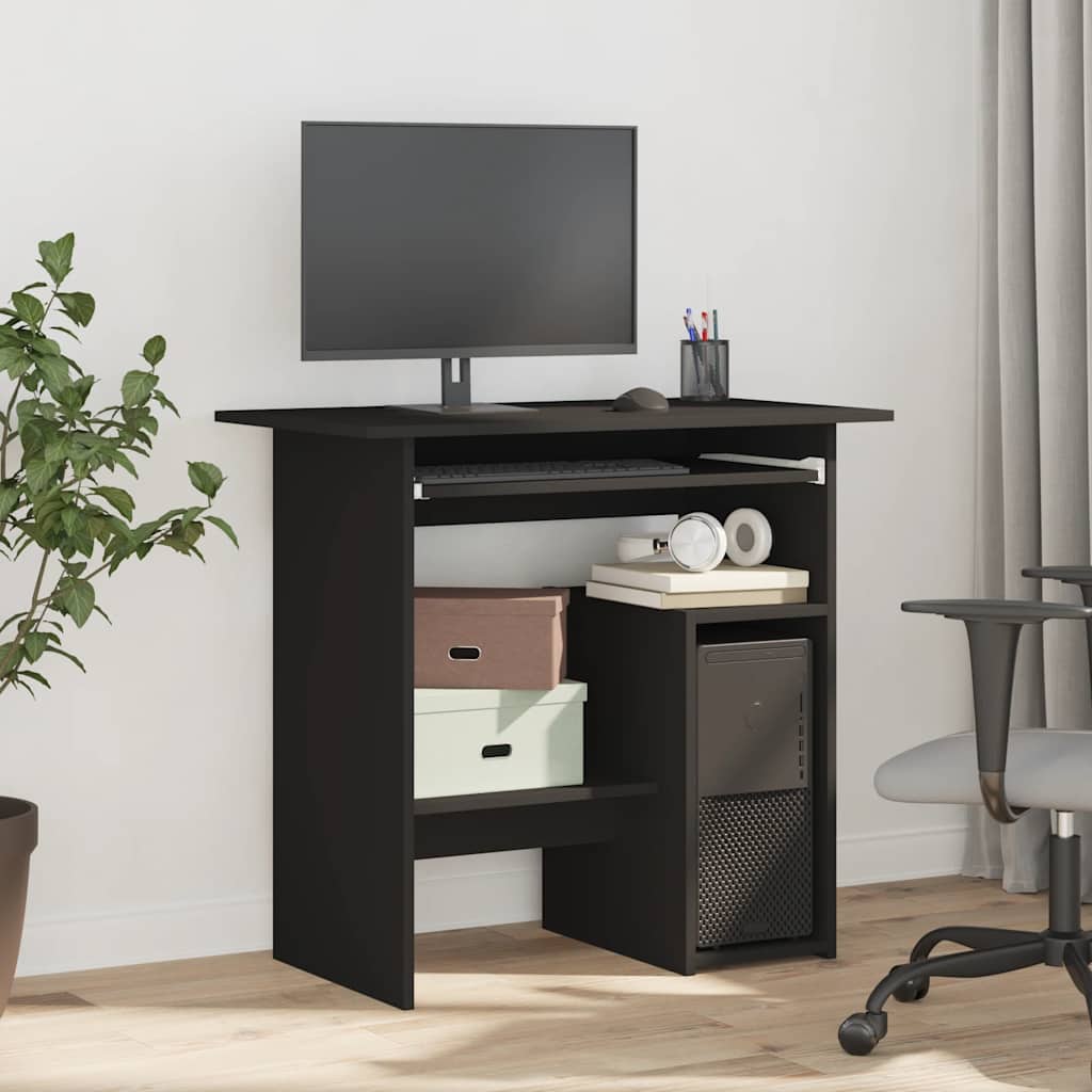 Modern Wooden Home Office Computer Desk Table With Keyboard Tray Storage