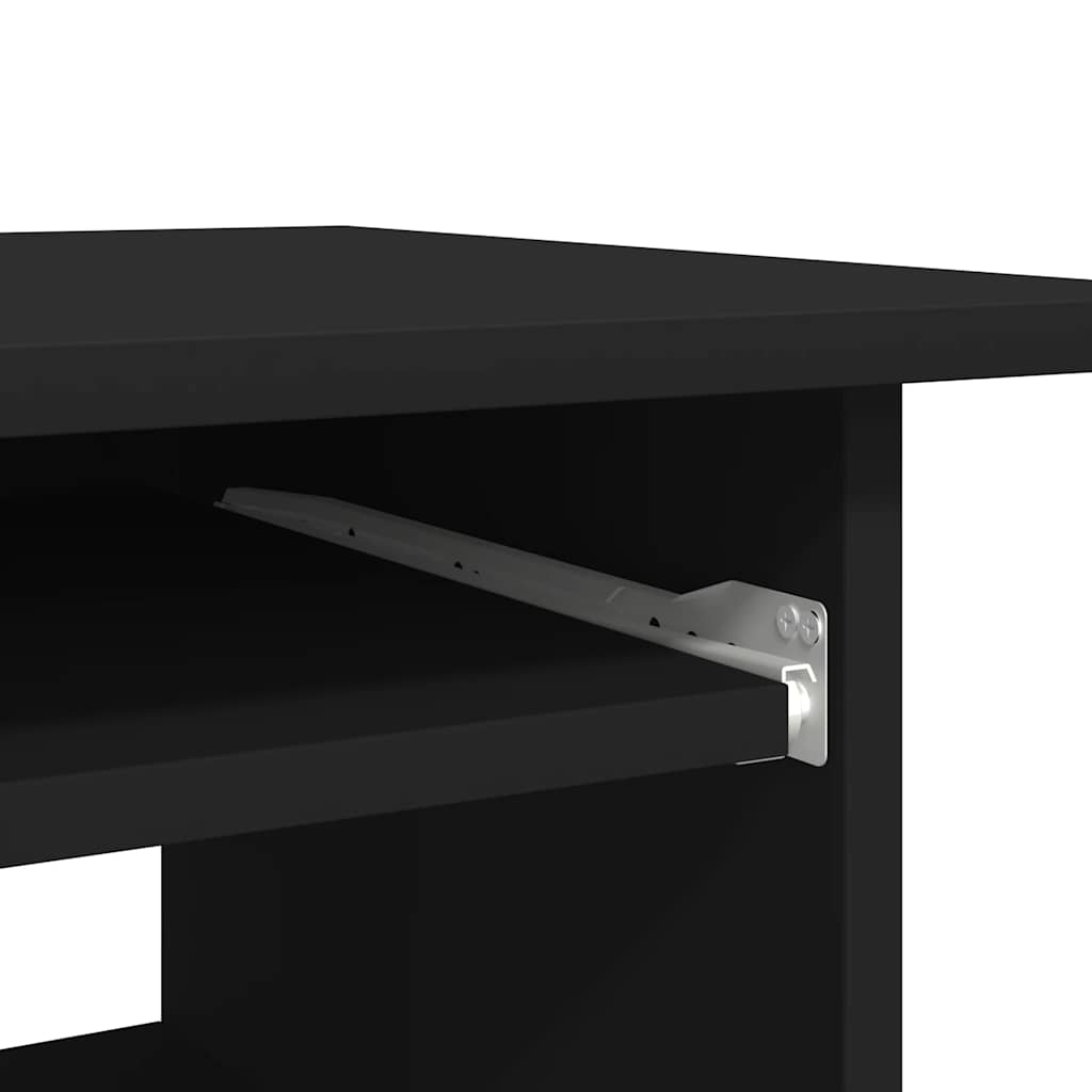 Modern Wooden Home Office Computer Desk Table With Keyboard Tray Storage