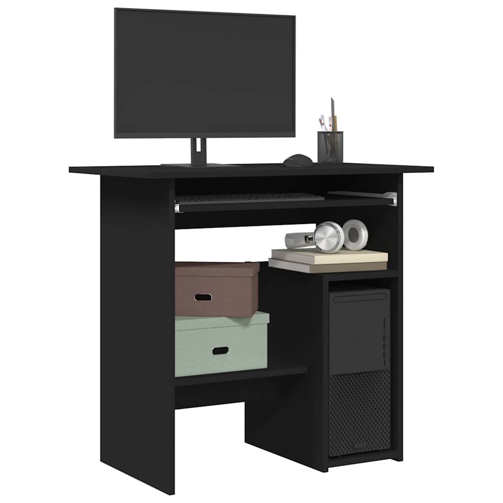 Modern Wooden Home Office Computer Desk Table With Keyboard Tray Storage