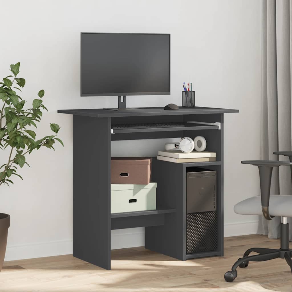 Modern Wooden Home Office Computer Desk Table With Keyboard Tray Storage