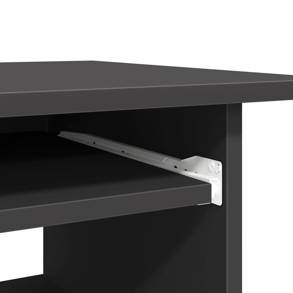Modern Wooden Home Office Computer Desk Table With Keyboard Tray Storage