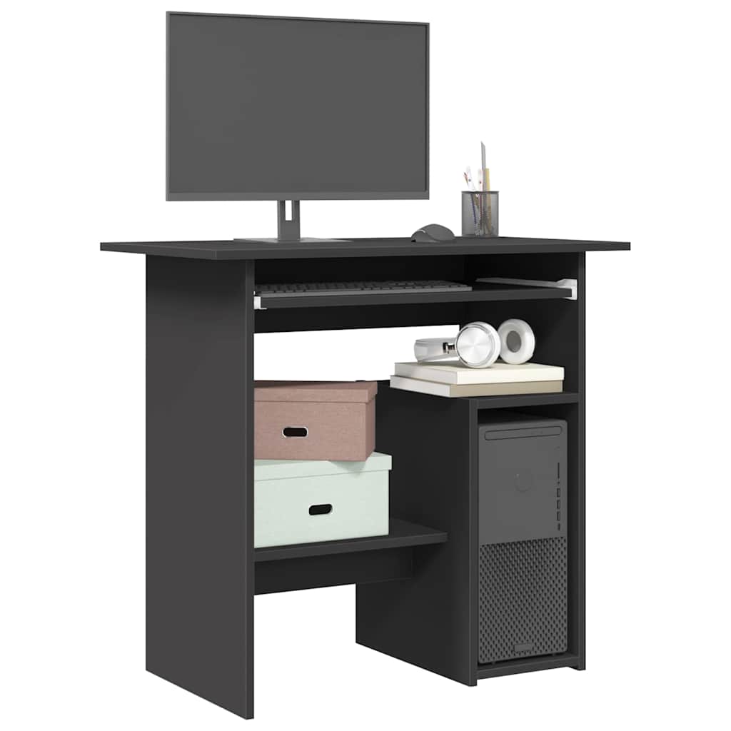 Modern Wooden Home Office Computer Desk Table With Keyboard Tray Storage