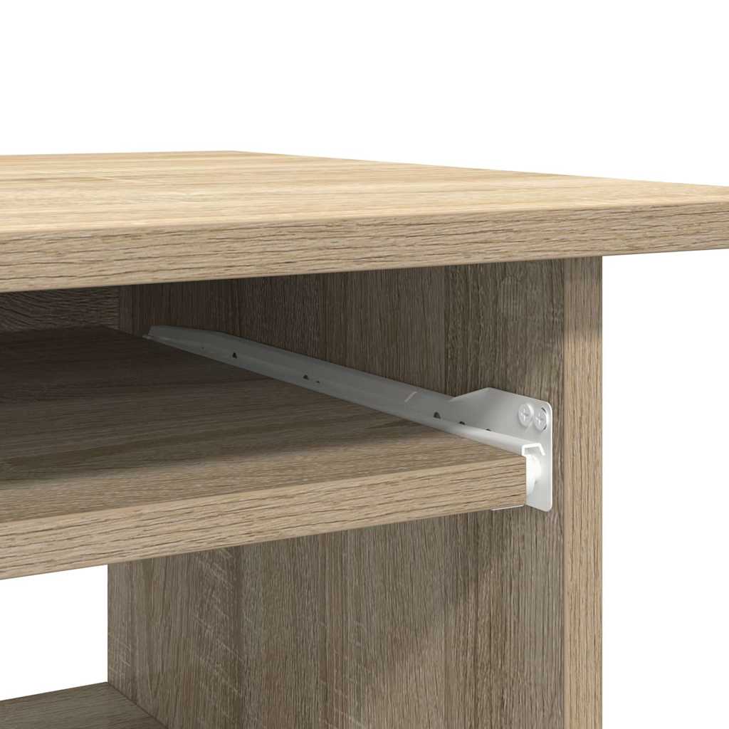 Modern Wooden Home Office Computer Desk Table With Keyboard Tray Storage
