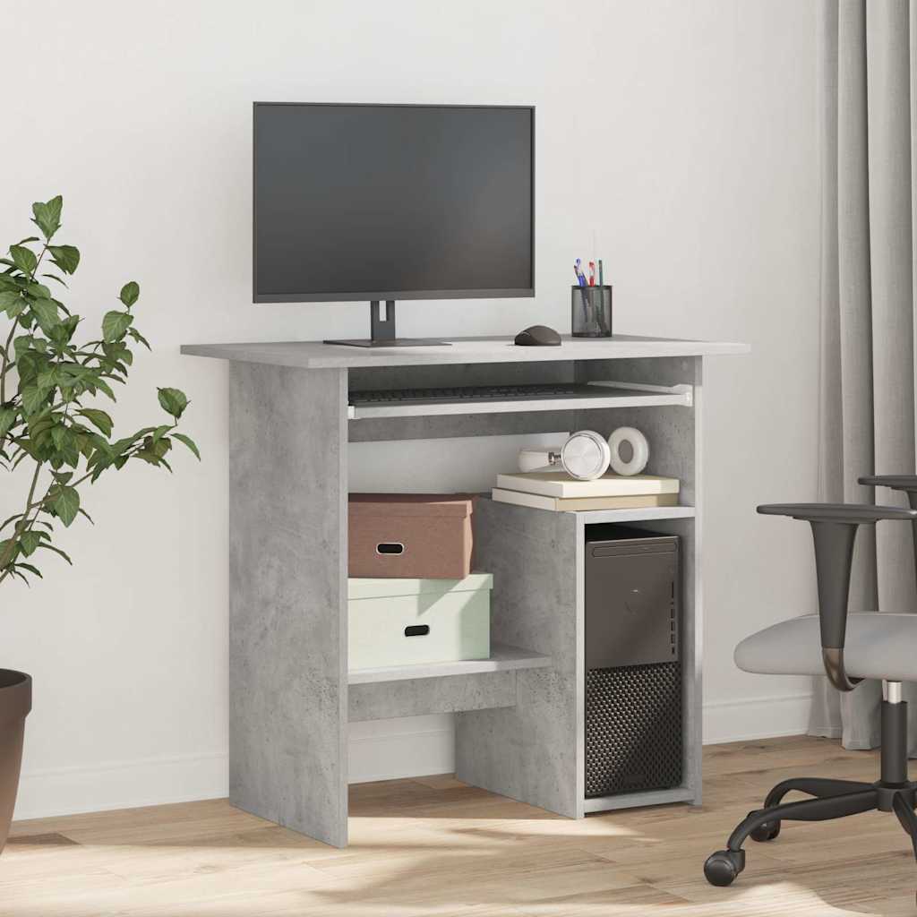 Modern Wooden Home Office Computer Desk Table With Keyboard Tray Storage