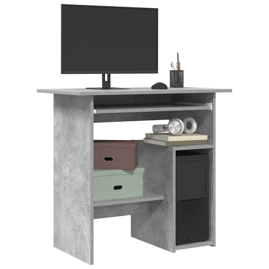 Modern Wooden Home Office Computer Desk Table With Keyboard Tray Storage