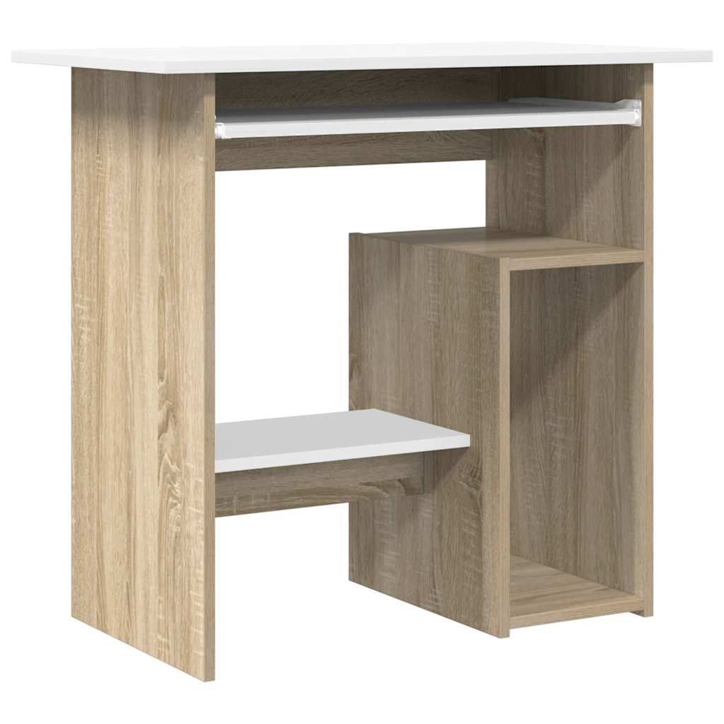 Modern Wooden Home Office Computer Desk Table With Keyboard Tray Storage