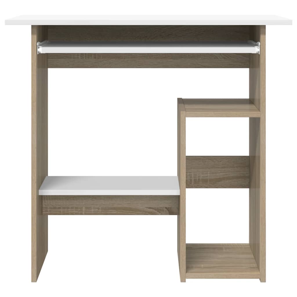Modern Wooden Home Office Computer Desk Table With Keyboard Tray Storage