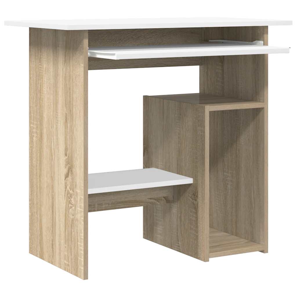 Modern Wooden Home Office Computer Desk Table With Keyboard Tray Storage
