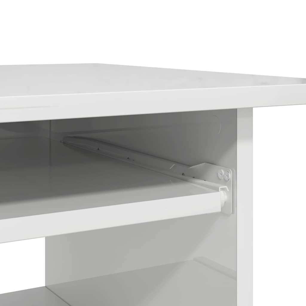 Modern Wooden Home Office Computer Desk Table With Keyboard Tray Storage