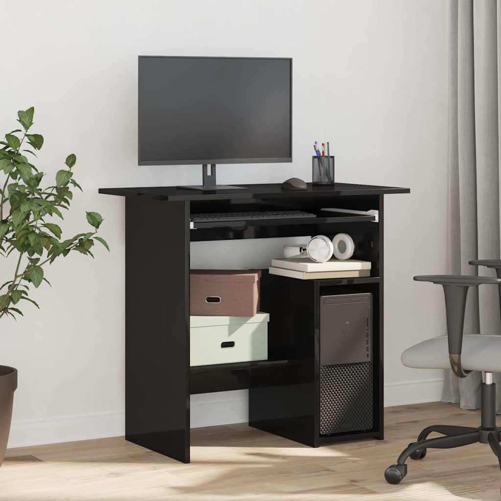 Modern Wooden Home Office Computer Desk Table With Keyboard Tray Storage
