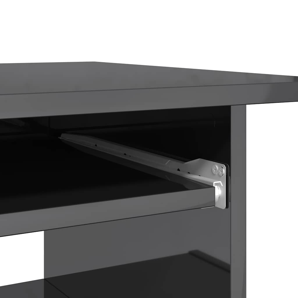 Modern Wooden Home Office Computer Desk Table With Keyboard Tray Storage