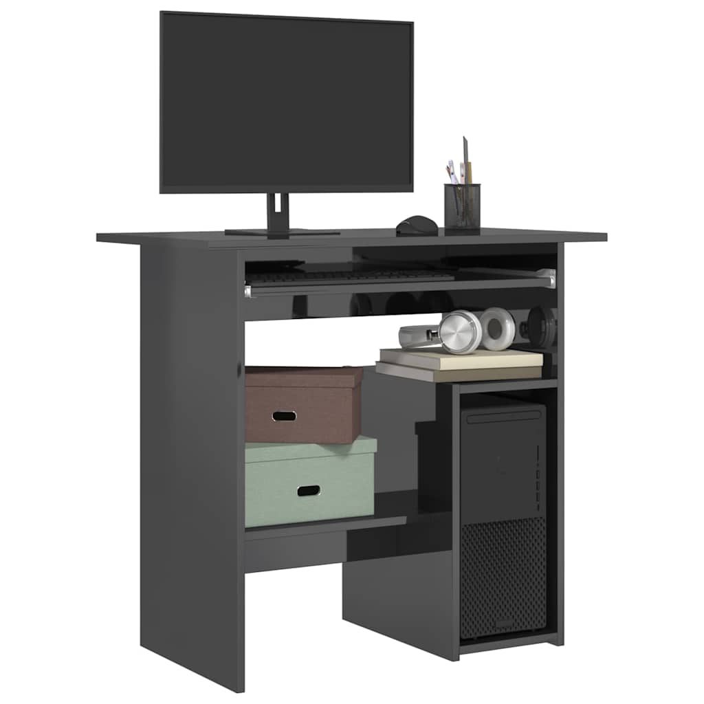 Modern Wooden Home Office Computer Desk Table With Keyboard Tray Storage