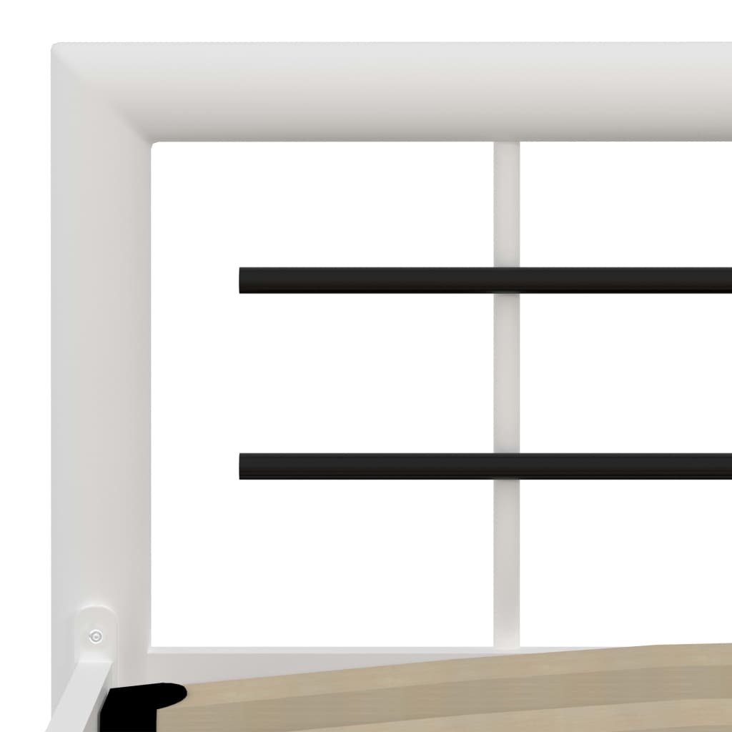 Bed Frame White and Black Metal 90x200 cm