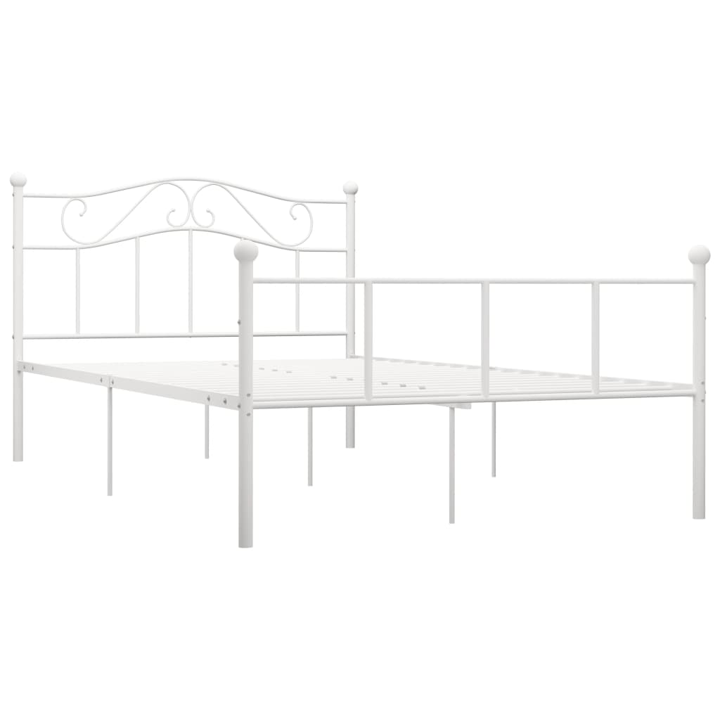 284518 vidaXL Bed Frame without Mattress White Metal 120x200 cm