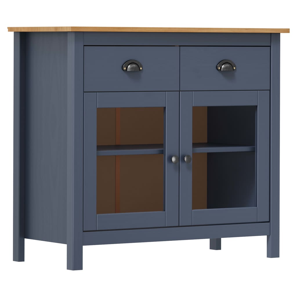 Sideboard Hill Grey 90x40x80 cm Solid Pine Wood