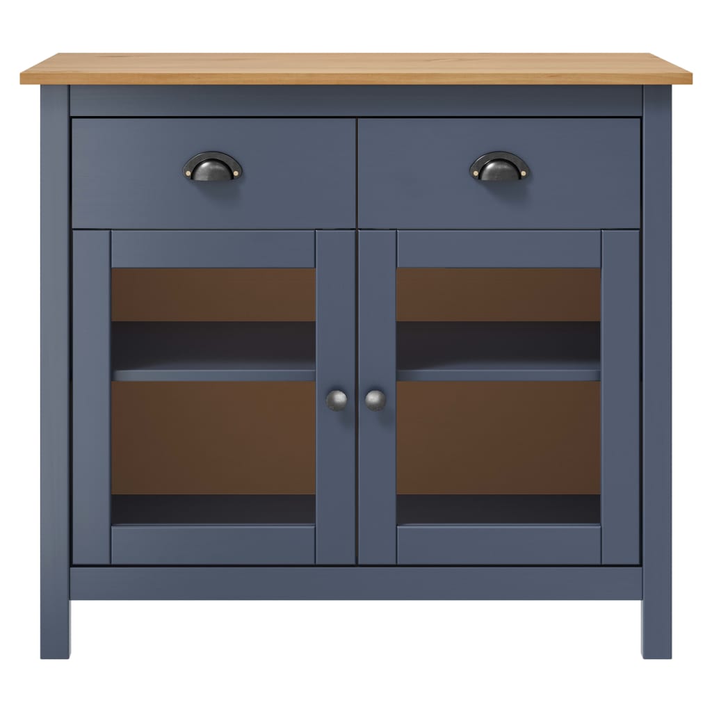 Sideboard Hill Grey 90x40x80 cm Solid Pine Wood